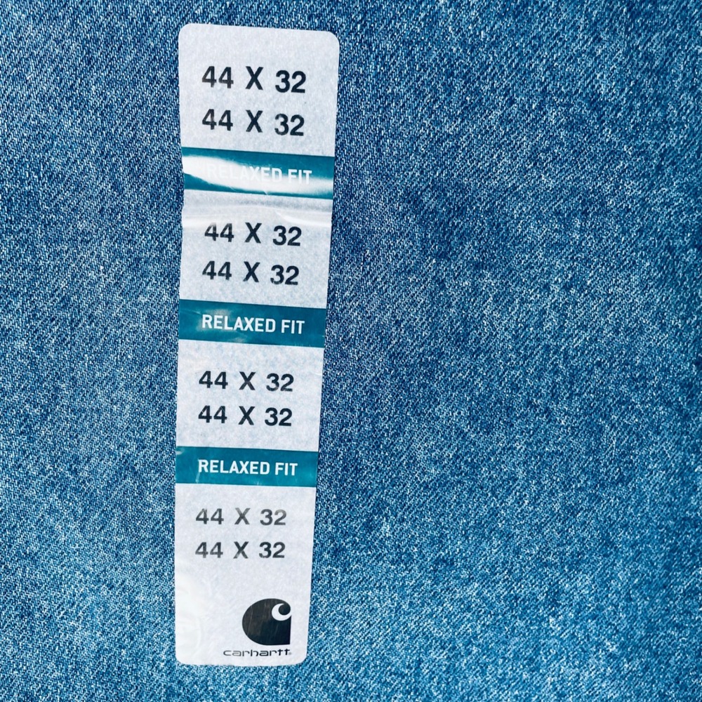 Carhartt Men Jeans 100% Cotton 44x32 Relaxed Tapered B17-DST Workwear Blue - Picture 7 of 12